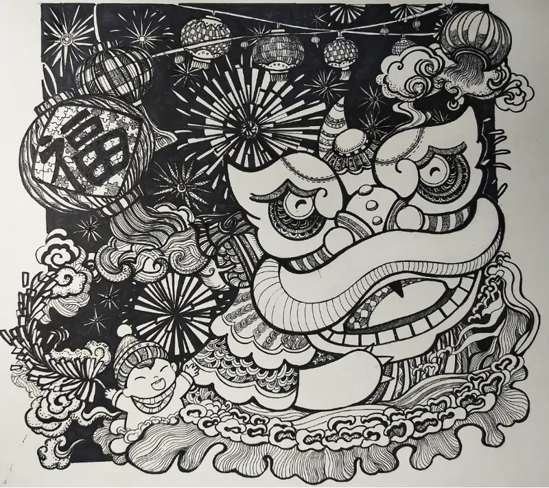 初中八年级人美版上 01《黑白装饰画》