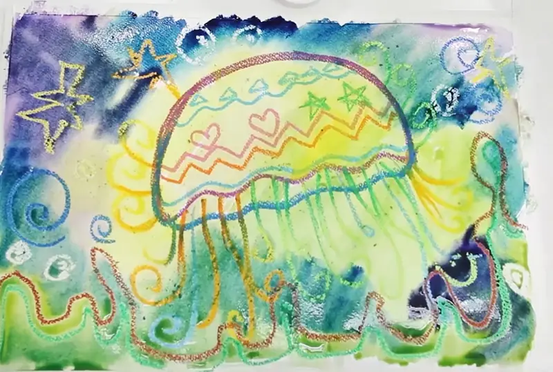 创意绘画《会发光的水母》